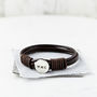 Personalised Men's Silver And Leather Bracelet, thumbnail 3 of 7