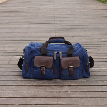 Canvas Holdall Duffel With Front Pockets, 2 of 11