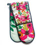Double Oven Gloves Vivid Garden Blooms Floral, thumbnail 1 of 12