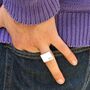 Personalised Men's Silver Square Signet Ring, thumbnail 2 of 5