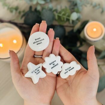 Porcelain 'Great Adventures Await' Pebble, 3 of 3