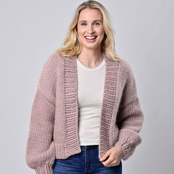 Bomber Cardigan Knitting Kit, 2 of 8