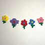 Vibrant Flower Felt Garland For Child's Room, thumbnail 1 of 3