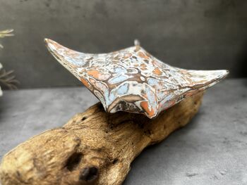 Multi Coloured Wooden Stingray On Teak Root Stand Gift, 3 of 12