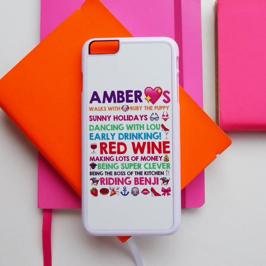 Personalised iPhone Cover With Emoticons By Pickle Pie Gifts