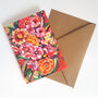 Orange Floral Greeting Card, thumbnail 3 of 6