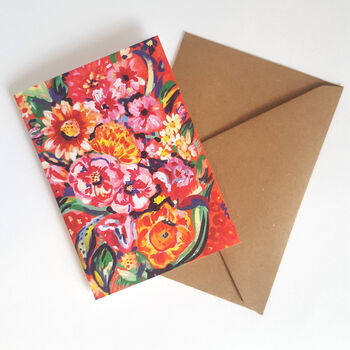 Orange Floral Greeting Card, 3 of 6