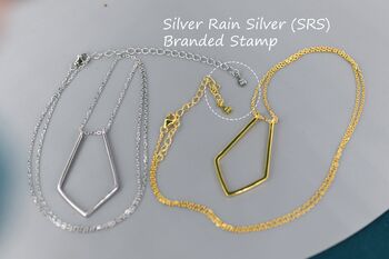 Rhombus Pentagon Minimalist Necklace In Sterling Silver, 6 of 10