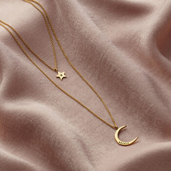 Moon And Star Personalised Layered Necklace Set, 4 of 12