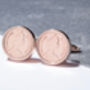 1976 50th Birthday Decimal Half Penny Coin Cufflinks, thumbnail 3 of 5