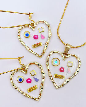Cute Robots Heart Necklace Small Hand Made, 2 of 8