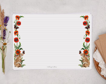 A4 Landscape Letter Writing Paper With Rabbit Design, 2 of 5