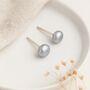 Sterling Silver Grey Freshwater Pearl Stud Earrings – 5mm, thumbnail 3 of 7