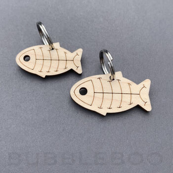 Wooden Fish Cat ID Tag Personalised, 7 of 12