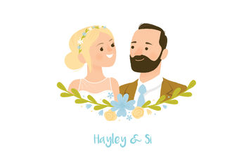 Personalised Illustrated Couple Portrait, 3 of 8