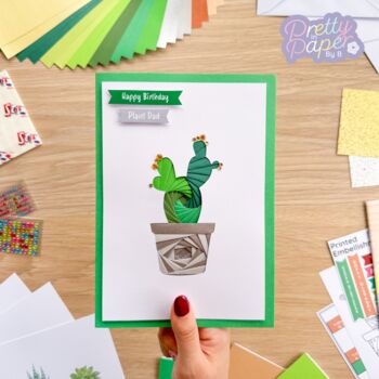 Hello House Plants! Greeting Card Making Kit | Succulents Cactus Plant Pot, 6 of 7