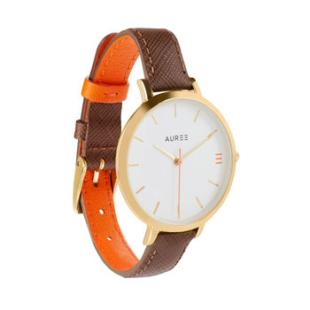 Montmartre Brown And Orange Leather Ladies Watch, 3 of 7
