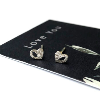 Sterling Silver Open Heart Earrings, 3 of 11