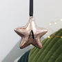 Initial Metallic Glass Star Bauble Hanging Decoration, thumbnail 1 of 8