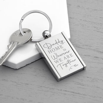 Personalised Home With Daddy Frame Keyring, 4 of 6