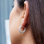 Small Huggie Hoop Textured Sterling Silver Earrings, thumbnail 1 of 10