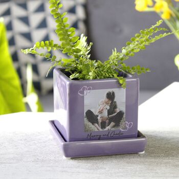 Personalised Photo Mini Cube Plant Pot For Mum, 7 of 8