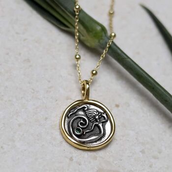 Gold Plated Sterling Silver Mermaid Necklace, 3 of 12