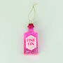 G Decor Large Glass Pink Gin Bottle Christmas Bauble, thumbnail 5 of 5