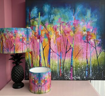 Artist Handmade Lampshade Abstract Forest, 7 of 7