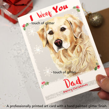 Personalised 'I Woof You' Dog Christmas Card, 2 of 3