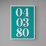 Personalised Custom Special Date Green Wall Art, thumbnail 4 of 7