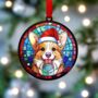 Corgi In Santa Hat Suncatcher Decoration, thumbnail 3 of 6