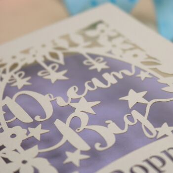 Personalised Papercut Dream Big Card, 2 of 7