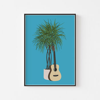 Acoustic Guitar Houseplant Print | Music Poster, 2 of 10