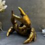 Drunken Crab Wine Bottle Holder Aged Gold Freestanding, thumbnail 4 of 12