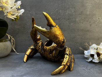 Drunken Crab Wine Bottle Holder Aged Gold Freestanding, 4 of 12