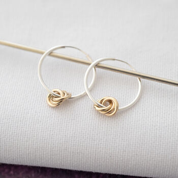 9ct Gold And Silver 30th Birthday Hoop Earrings, 3 of 10