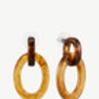 Tortoiseshell Brown Acrylic Drop Earrings, thumbnail 2 of 4
