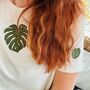 Eco Friendly Embroidered Monstera T Shirt, thumbnail 1 of 7