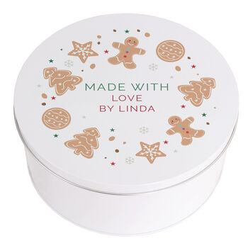 Personalised Christmas Cake Tin – Perfect For Festive Treats, 4 of 5