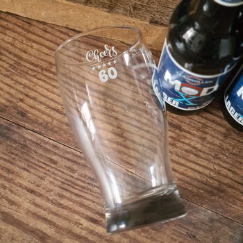 Personalised 60th Birthday Gift Pint Glass, 6 of 9