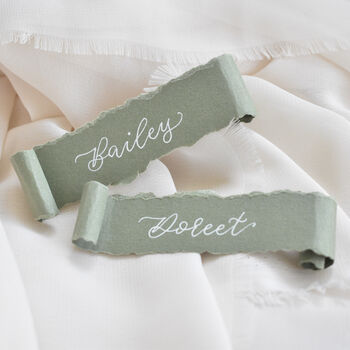 Sage Green Handwritten Wedding Place Name Card, 3 of 4