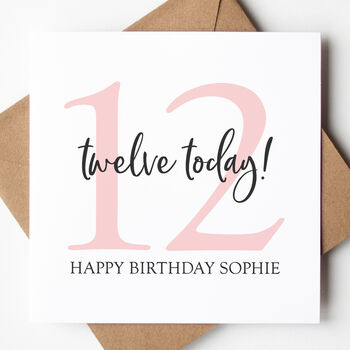 11th, 12th, 14th, 15th And 17th Pink Number Birthday Card, 3 of 9