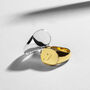 Rounded Classic Signet Ring 18 K Gold Plated Solid Silver, thumbnail 2 of 6