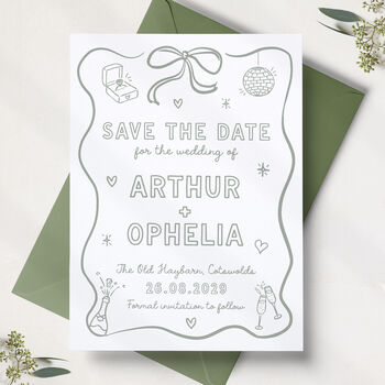 Hand Drawn Scribble Save The Date Cards, 4 of 5
