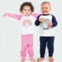 Personalised Pink Or Navy Rainbow Pyjamas, thumbnail 4 of 5