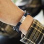 Men's Personalised Blue Stainless Steel Lapis Lazuli Leather Bracelet, thumbnail 2 of 8