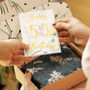 50th Birthday Milestone Birth Flower Gift Boxed Scarf, thumbnail 1 of 12