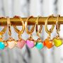 Colourful Heart Hoop Earrings, thumbnail 2 of 8