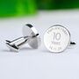 Personalised Ten Year Wedding Anniversary Cufflinks, thumbnail 2 of 6